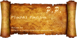 Plachki Paulina névjegykártya